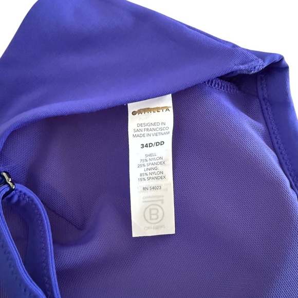 NWOT Athleta Bra Cup Wrap Halter Bikini Top Swimsuit in Yacht Blue - Picture 4 of 5